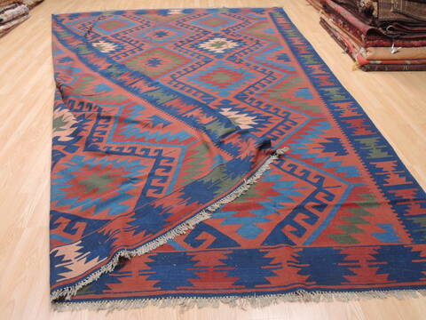 Kilim Blue Flat Woven 910 X 133  Area Rug 100-110830 Image 6