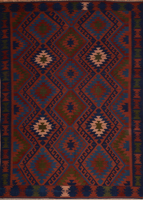 Kilim Blue Flat Woven 910 X 133  Area Rug 100-110830 Image 0