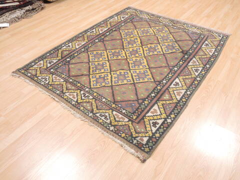 Kilim Blue Flat Woven 411 X 60  Area Rug 100-110833 Image 2