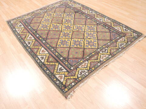 Kilim Blue Flat Woven 411 X 60  Area Rug 100-110833 Image 3