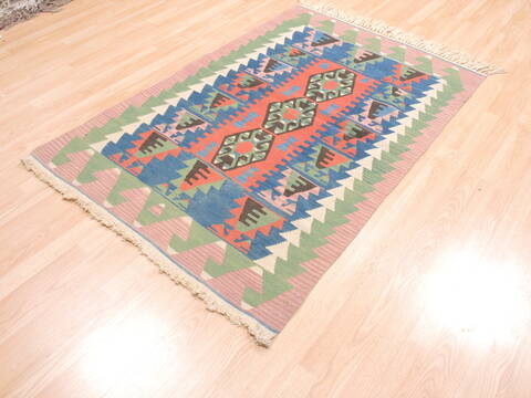 Kilim Green Flat Woven 311 X 58  Area Rug 100-110837 Image 1