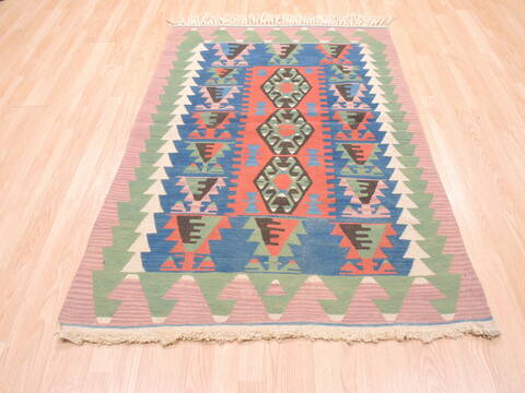 Kilim Green Flat Woven 311 X 58  Area Rug 100-110837 Image 7