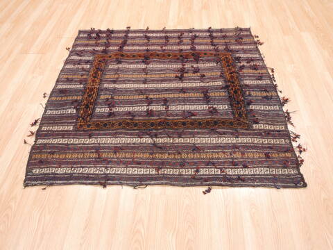 Kilim Brown Square Hand Knotted 43 X 43  Area Rug 100-110867 Image 1
