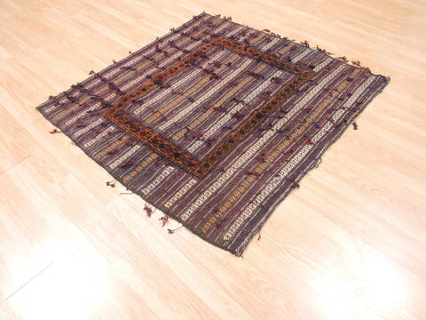 Kilim Brown Square Hand Knotted 43 X 43  Area Rug 100-110867 Image 3