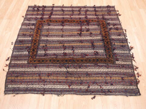 Kilim Brown Square Hand Knotted 43 X 43  Area Rug 100-110867 Image 4