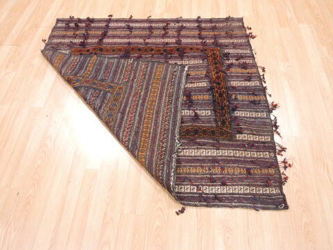 Kilim Brown Square Hand Knotted 43 X 43  Area Rug 100-110867 Image 7