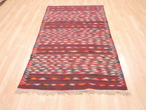 Kilim Red Flat Woven 38 X 63  Area Rug 100-110880 Image 1