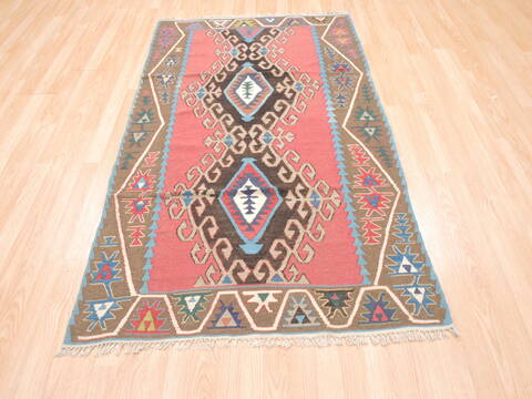 Kilim Brown Flat Woven 37 X 65  Area Rug 100-110886 Image 1