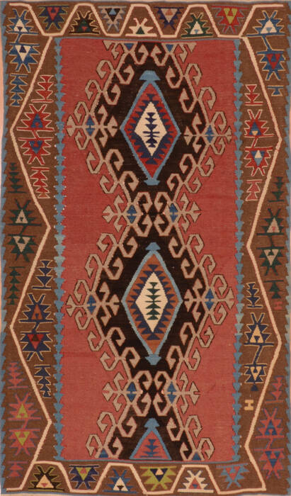 Kilim Brown Flat Woven 37 X 65  Area Rug 100-110886 Image 0