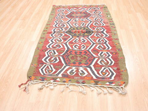 Kilim Green Flat Woven 33 X 52  Area Rug 100-110890 Image 2