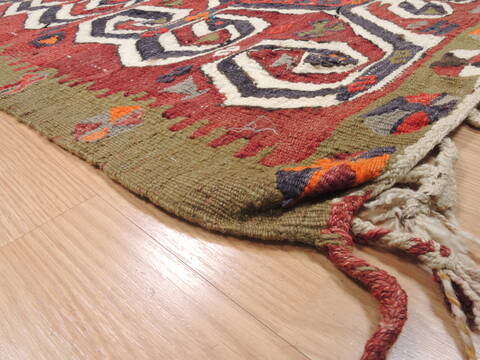 Kilim Green Flat Woven 33 X 52  Area Rug 100-110890 Image 4