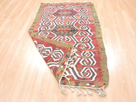 Kilim Green Flat Woven 33 X 52  Area Rug 100-110890 Image 5