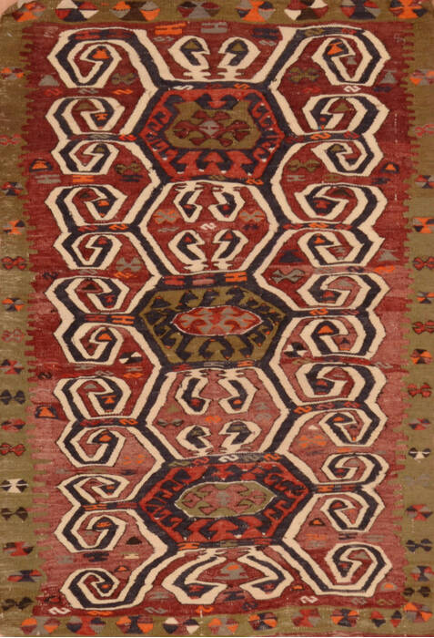 Kilim Green Flat Woven 33 X 52  Area Rug 100-110890 Image 0