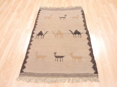 Kilim Beige Flat Woven 30 X 45  Area Rug 100-110892 Image 1