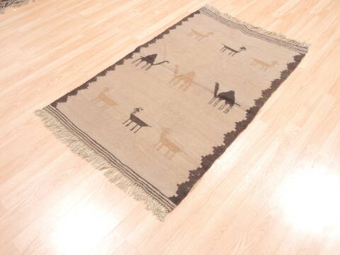 Kilim Beige Flat Woven 30 X 45  Area Rug 100-110892 Image 2