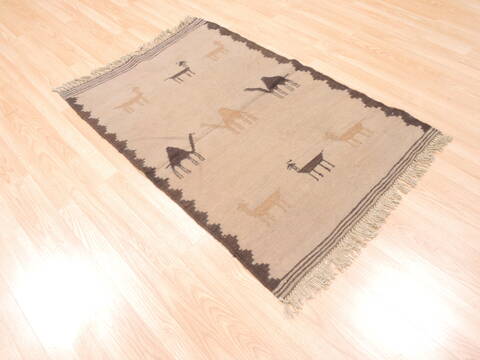 Kilim Beige Flat Woven 30 X 45  Area Rug 100-110892 Image 3