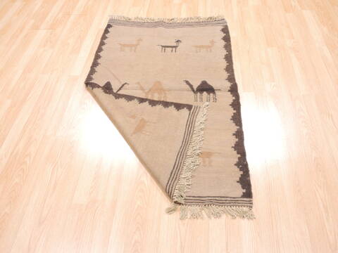 Kilim Beige Flat Woven 30 X 45  Area Rug 100-110892 Image 5