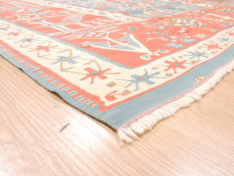 Kilim Beige Flat Woven 63 X 93  Area Rug 100-110903 Image 4