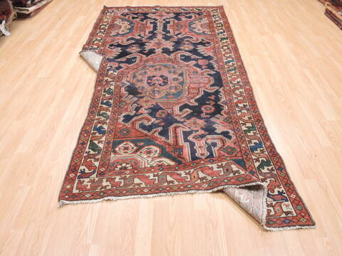Khan Mohammadi Blue Runner Hand Knotted 48 X 911  Area Rug 100-110904 Image 5
