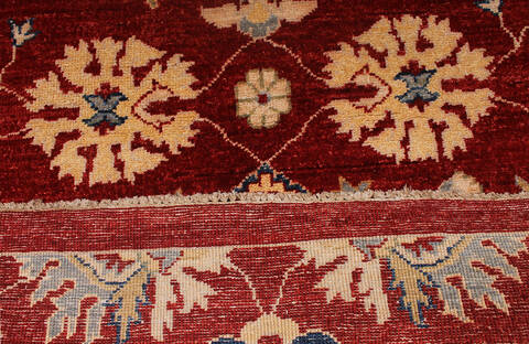 Modern Red Hand Knotted 92 X 119  Area Rug 254-110916 Image 1
