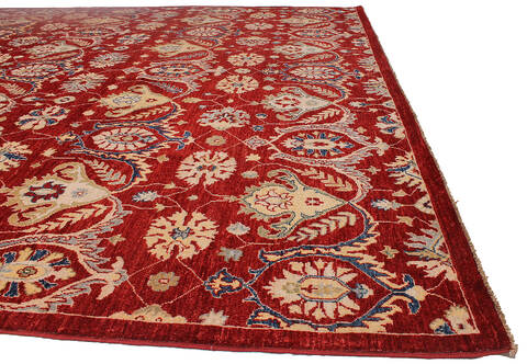 Modern Red Hand Knotted 92 X 119  Area Rug 254-110916 Image 2