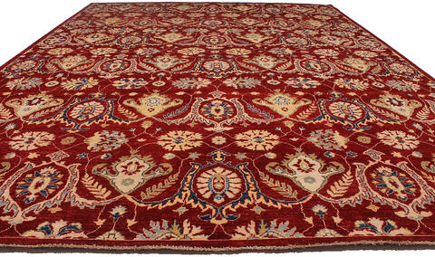 Modern Red Hand Knotted 92 X 119  Area Rug 254-110916 Image 3