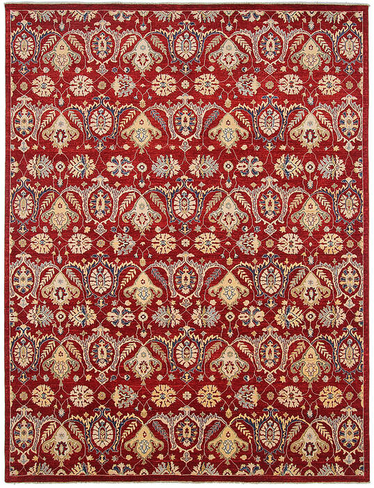 Modern Red Hand Knotted 92 X 119  Area Rug 254-110916 Image 0