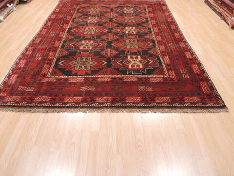 Khan Mohammadi Black Hand Knotted 610 X 99  Area Rug 100-110933 Image 1