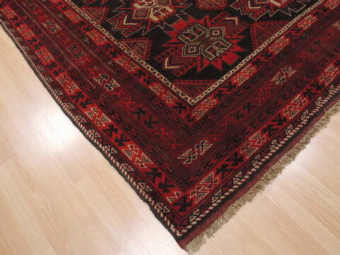 Khan Mohammadi Black Hand Knotted 610 X 99  Area Rug 100-110933 Image 4