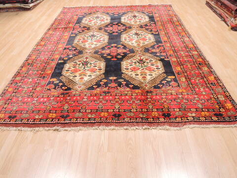 Khan Mohammadi Black Hand Knotted 73 X 100  Area Rug 100-110937 Image 1