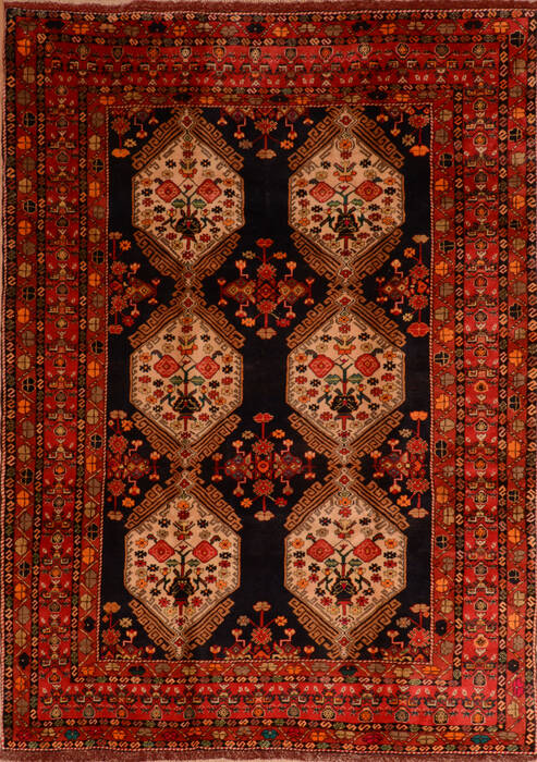 Khan Mohammadi Black Hand Knotted 73 X 100  Area Rug 100-110937 Image 0