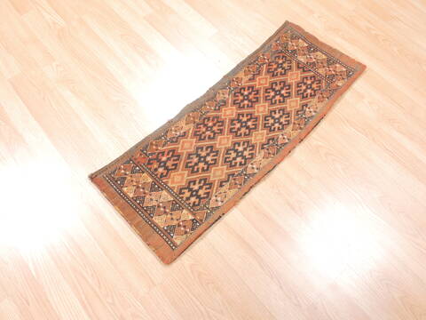 Khan Mohammadi Brown Runner Hand Knotted 14 X 33  Area Rug 100-110942 Image 2