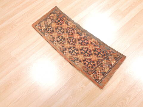 Khan Mohammadi Brown Runner Hand Knotted 14 X 33  Area Rug 100-110942 Image 9