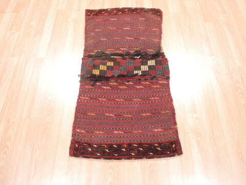 Turkman Red Hand Knotted 111 X 30  Area Rug 100-110948 Image 1