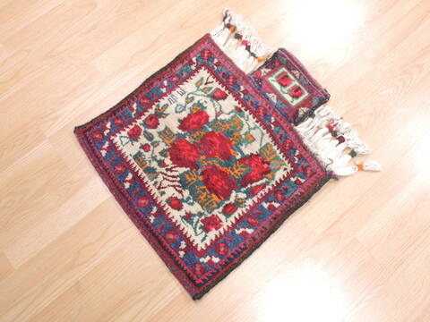 Baluch White Square Hand Knotted 111 X 21  Area Rug 100-110961 Image 2