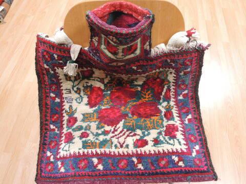 Baluch White Square Hand Knotted 111 X 21  Area Rug 100-110961 Image 5