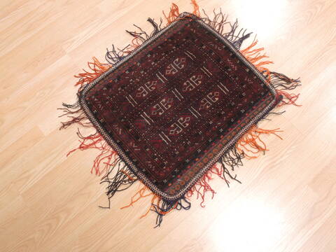 Baluch Red Square Hand Knotted 110 X 22  Area Rug 100-110970 Image 1