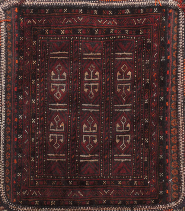 Baluch Red Square Hand Knotted 110 X 22  Area Rug 100-110970 Image 0