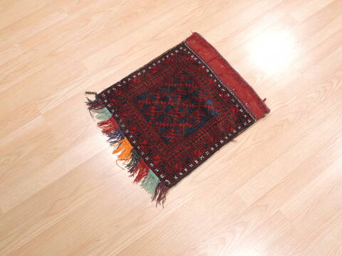 Baluch Red Square Hand Knotted 16 X 18  Area Rug 100-110978 Image 1