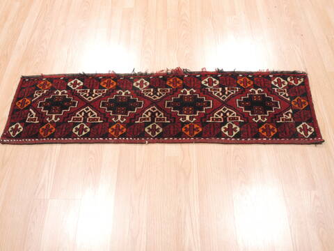 Baluch Red Runner Hand Knotted 13 X 47  Area Rug 100-110999 Image 1