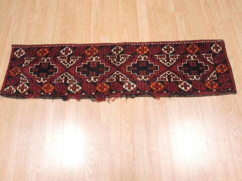 Baluch Red Runner Hand Knotted 13 X 47  Area Rug 100-110999 Image 4