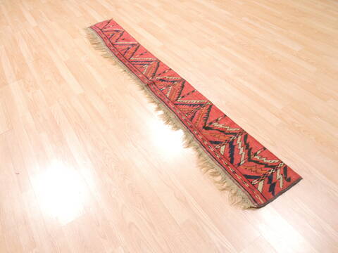 Turkman Red Runner Hand Knotted 09 X 75  Area Rug 100-111002 Image 2