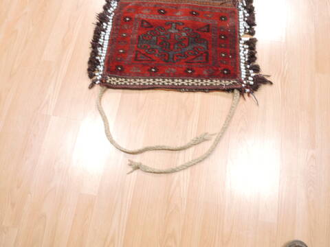 Baluch Red Square Hand Knotted 18 X 24  Area Rug 100-111011 Image 2