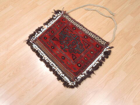 Baluch Red Square Hand Knotted 18 X 24  Area Rug 100-111011 Image 4