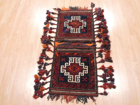 Baluch Blue Runner Hand Knotted 15 X 35  Area Rug 100-111013 Image 4