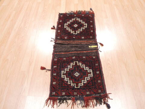 Baluch Red Hand Knotted 17 X 37  Area Rug 100-111023 Image 1