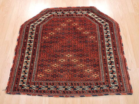 Baluch Red Square Hand Knotted 31 X 35  Area Rug 100-111030 Image 1