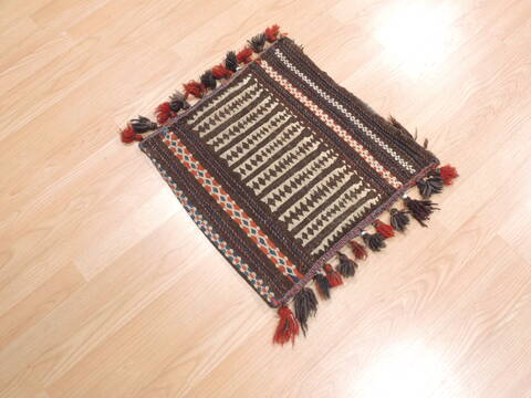 Baluch White Square Flat Woven 18 X 18  Area Rug 100-111067 Image 2