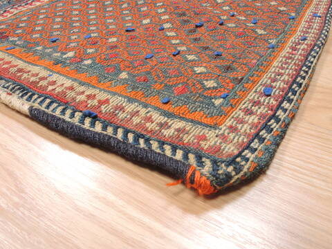 Baluch Blue Square Hand Woven 18 X 22  Area Rug 100-111070 Image 5