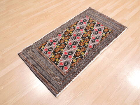 Baluch Grey Hand Knotted 20 X 43  Area Rug 134-111080 Image 1
